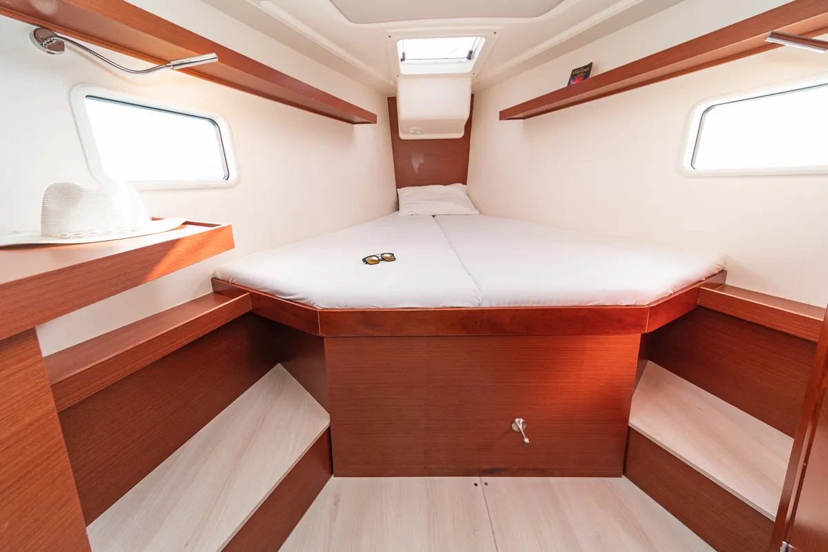 Cabin on Azur, a Hanse Yachts Hanse 418 sailboat at Lavreotiki Municipal Unit, Greece