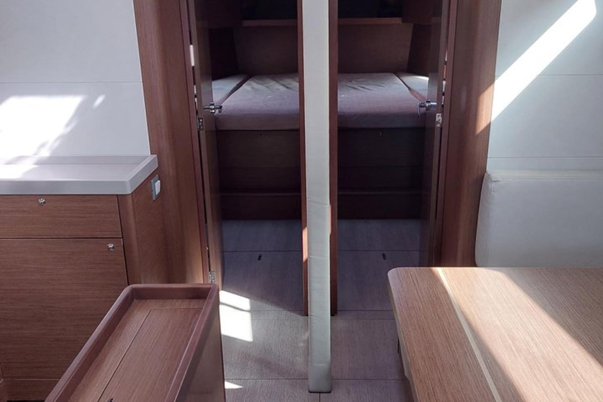 Cabin on Kalmi, a Beneteau Oceanis 46.1 sailboat at Lavreotiki Municipal Unit, Greece