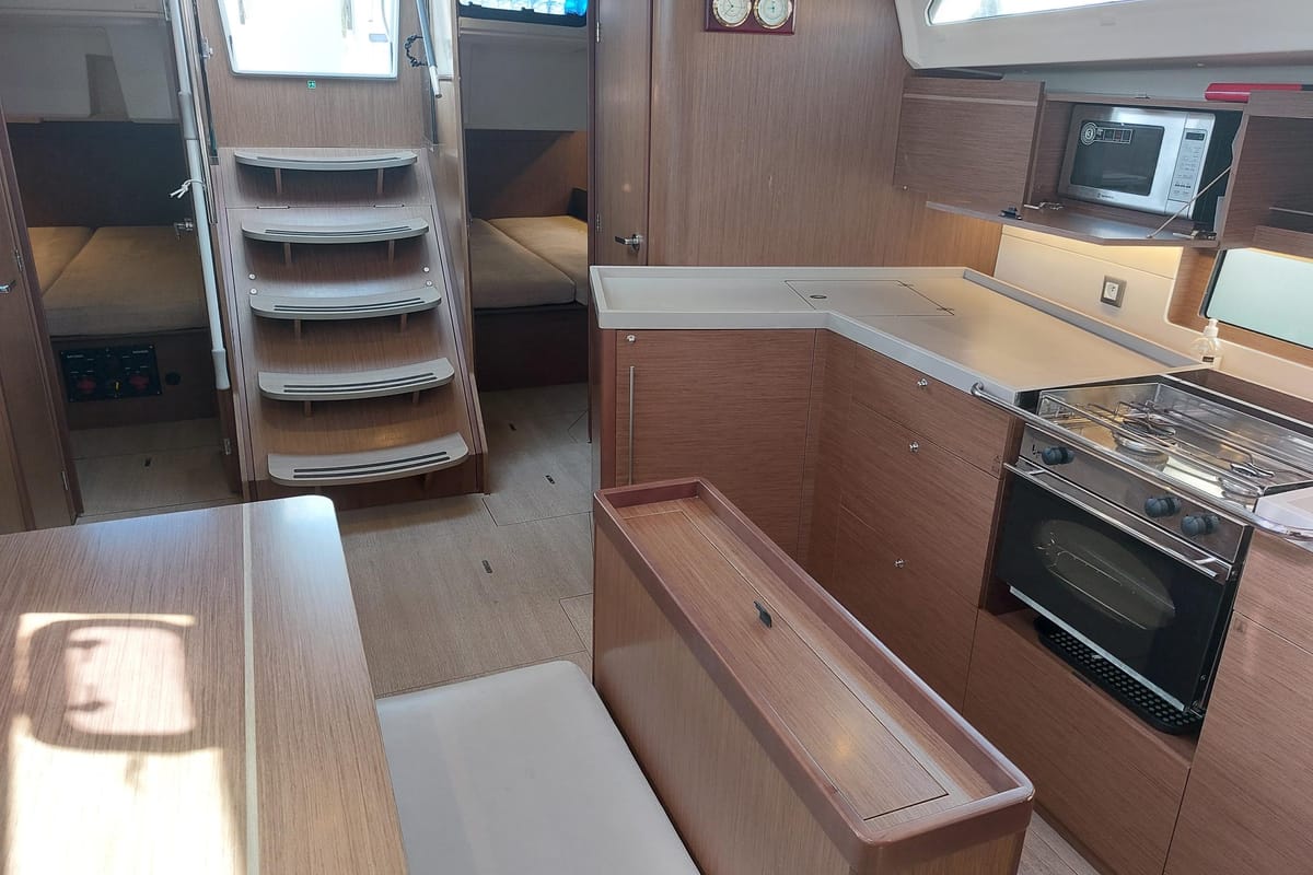Galley of Kalmi, a Beneteau Oceanis 46.1 sailboat at Lavreotiki Municipal Unit, Greece