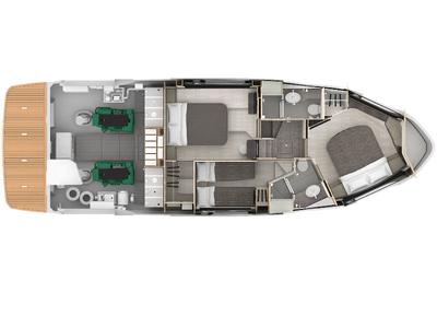 Floor plan of Vardo, a Absolute Yachts Absolute 47 Fly motorboat at Općina Rogoznica, Croatia