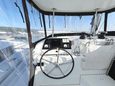 Cockpit of Fat Cat, a Lagoon 42 catamaran at Općina Sukošan, Croatia