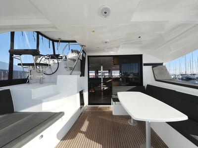 Deck of Fat Cat, a Lagoon 42 catamaran at Općina Sukošan, Croatia