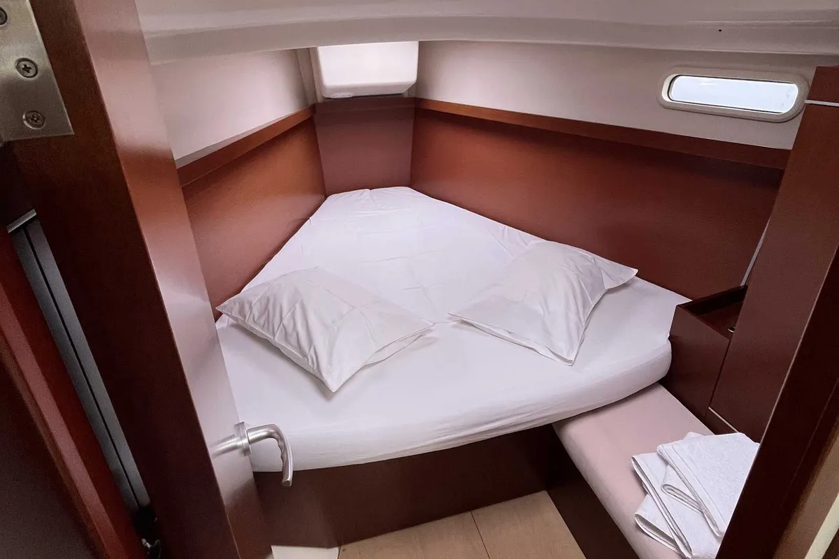 Cabin on Alkyoni, a Hanse Yachts Hanse 385 sailboat at Sami Municipal Unit, Greece