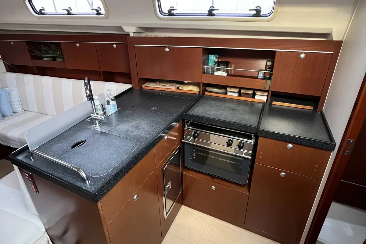 Galley of Alkyoni, a Hanse Yachts Hanse 385 sailboat at Sami Municipal Unit, Greece
