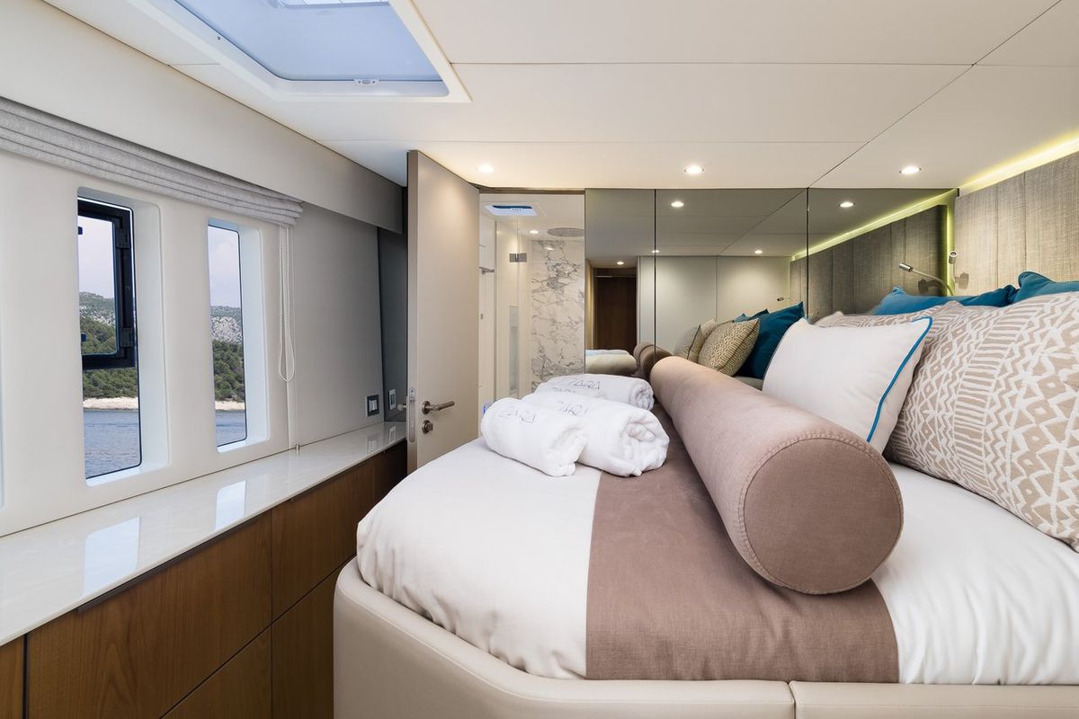 Cabin on Zara, a Sunreef Yachts Sunreef 50 catamaran at Grad Kaštela, Croatia