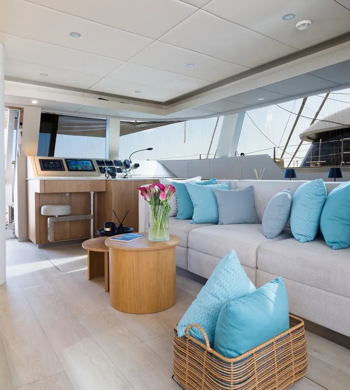 Salon of Zara, a Sunreef Yachts Sunreef 50 catamaran at Grad Kaštela, Croatia