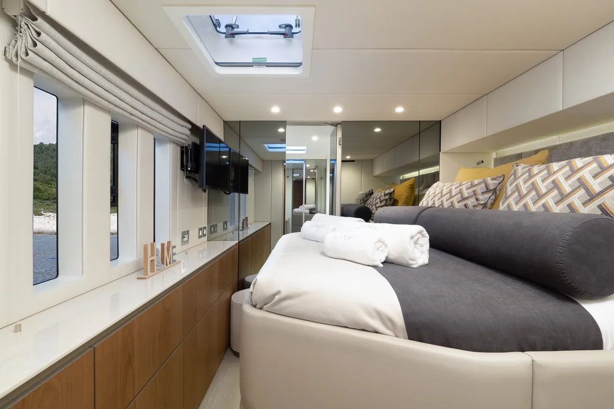 Cabin on Zara, a Sunreef Yachts Sunreef 50 catamaran at Grad Kaštela, Croatia