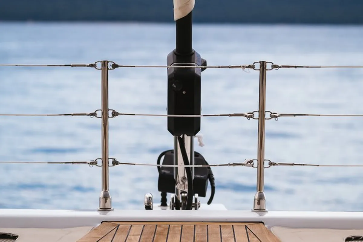 Deck of Zara, a Sunreef Yachts Sunreef 50 catamaran at Grad Kaštela, Croatia