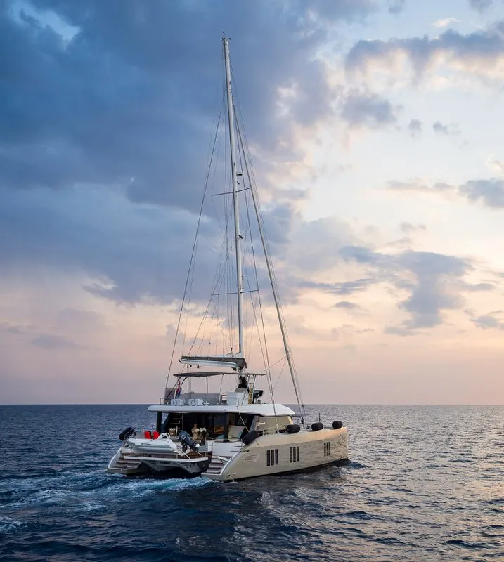 Exterior view of Zara, a Sunreef Yachts Sunreef 50 catamaran at Grad Kaštela, Croatia
