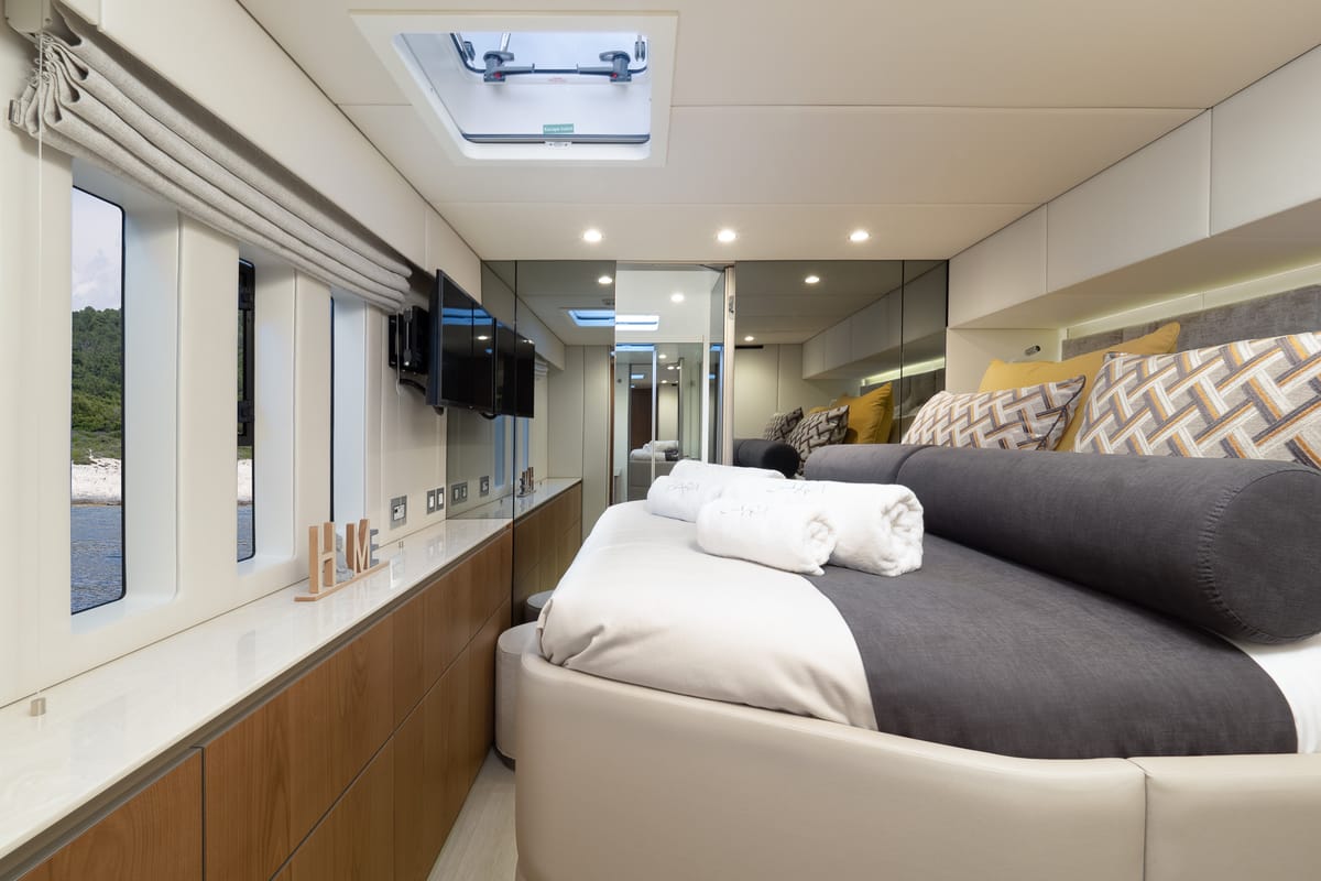 Cabin on Zara, a Sunreef Yachts Sunreef 50 catamaran at Grad Kaštela, Croatia