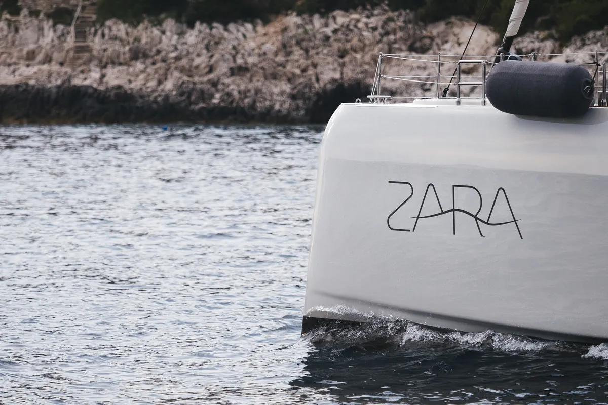 Exterior view of Zara, a Sunreef Yachts Sunreef 50 catamaran at Grad Kaštela, Croatia