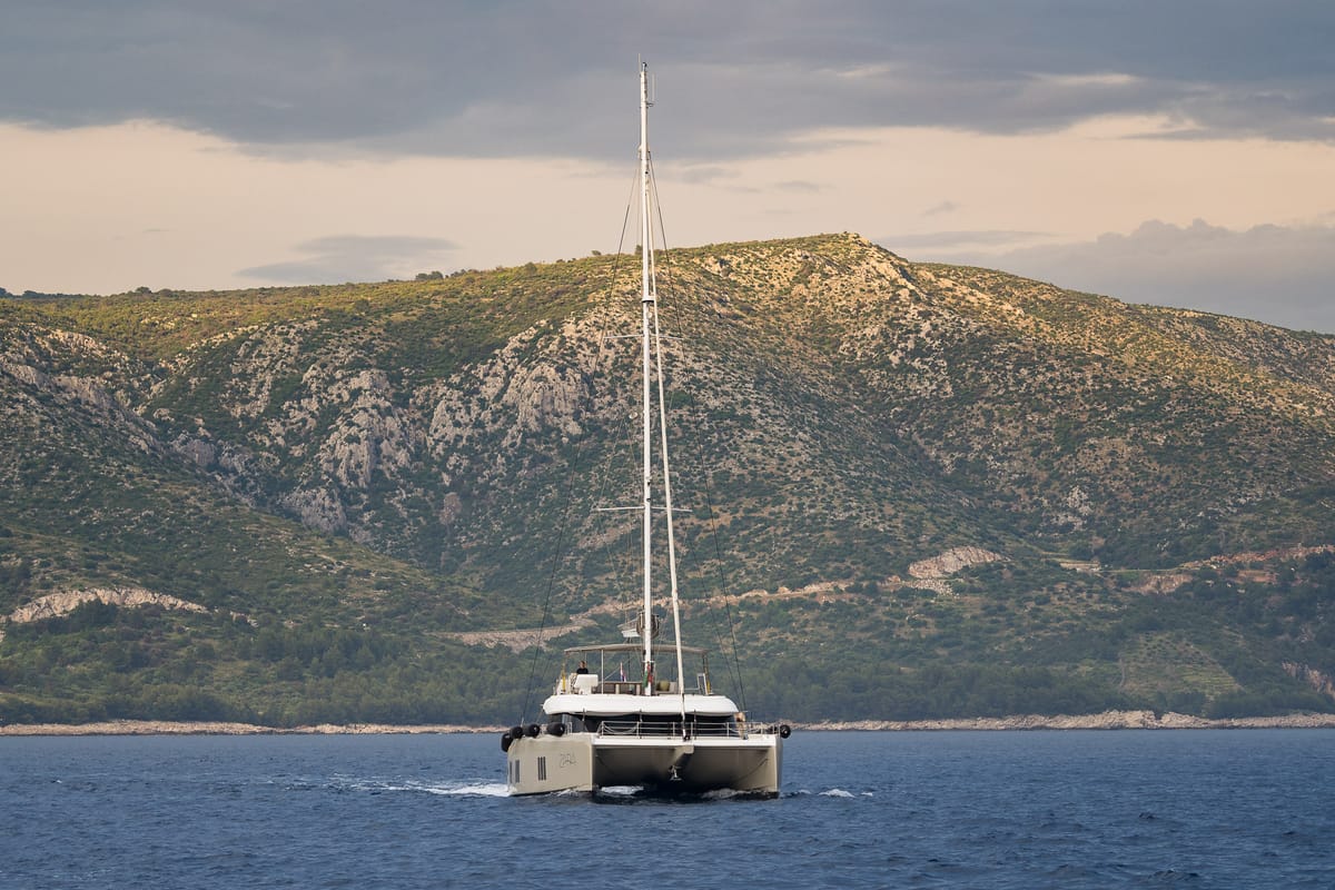 Zara, a Sunreef Yachts Sunreef 50 catamaran at Grad Kaštela, Croatia