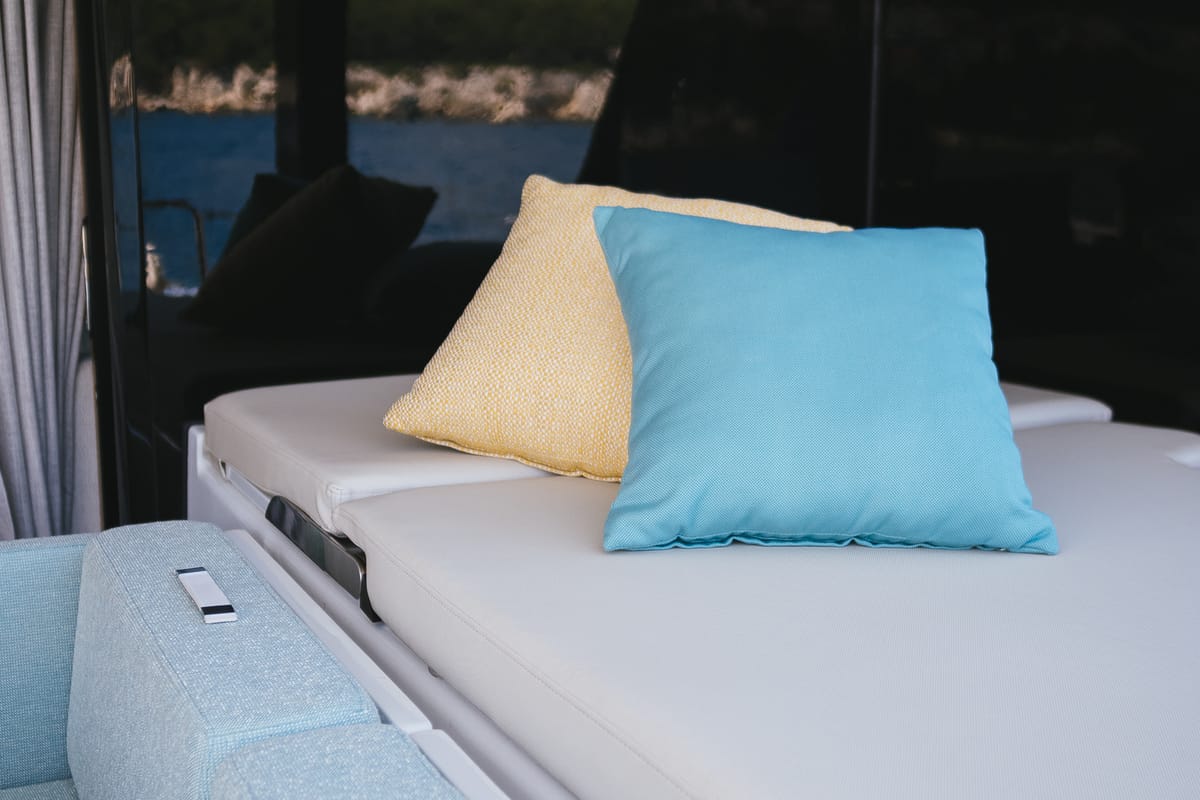 Deck of Zara, a Sunreef Yachts Sunreef 50 catamaran at Grad Kaštela, Croatia