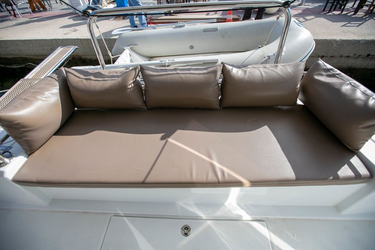 Deck of North Cat II, a Bali 4.1 catamaran at Sipias Municipal Unit, Greece
