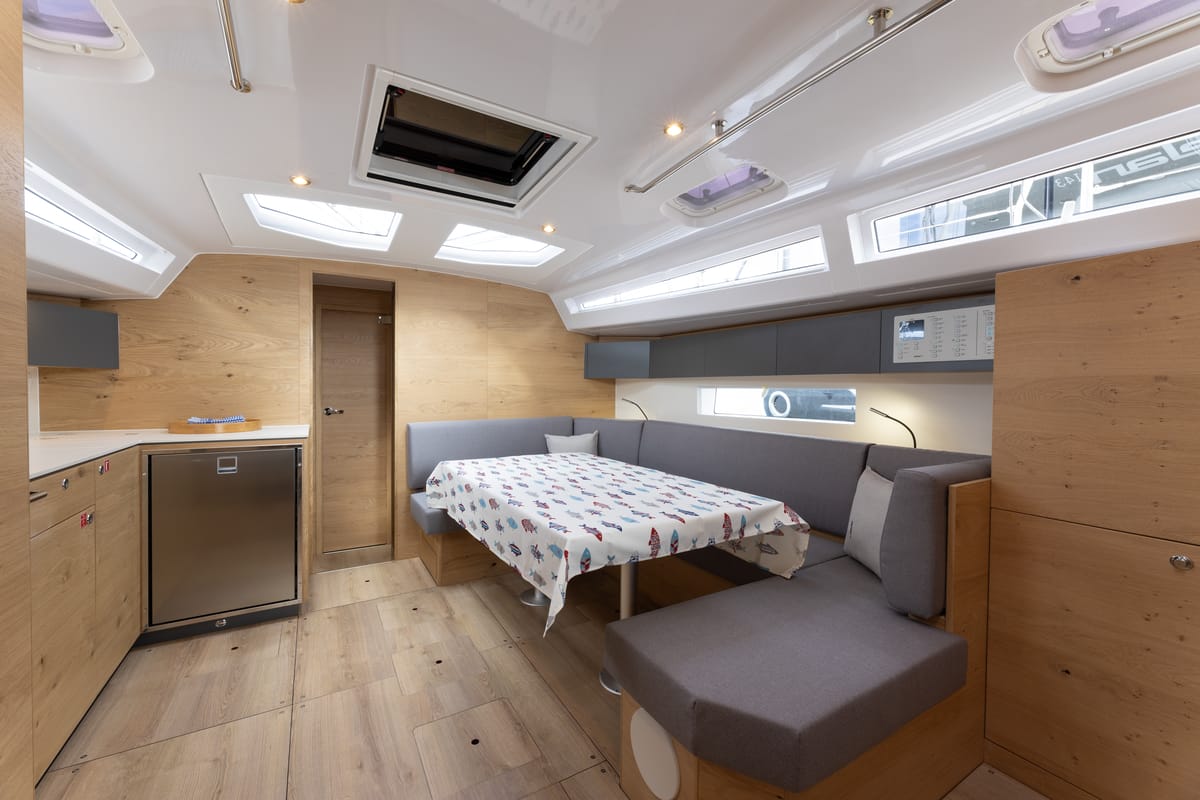 Salon of Elana, a Elan Impression 45 sailboat at Split, Croatia