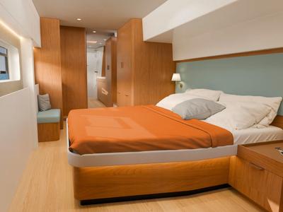 Cabin on KOS 52.CAT1, a Bali 5.2 catamaran at Athens, Greece