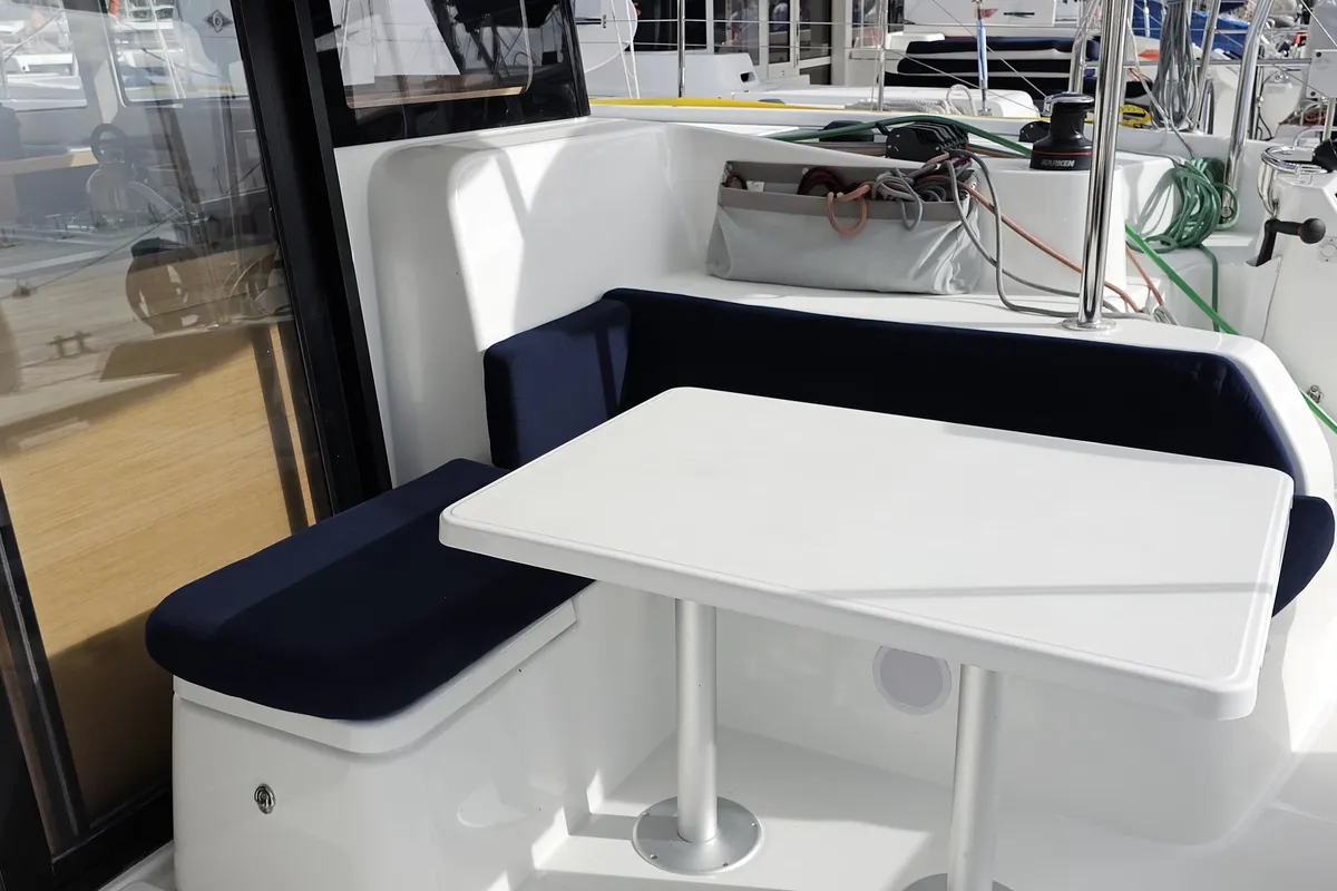 Deck of TI-BO I, a Excess 11 catamaran at Alameda, United States