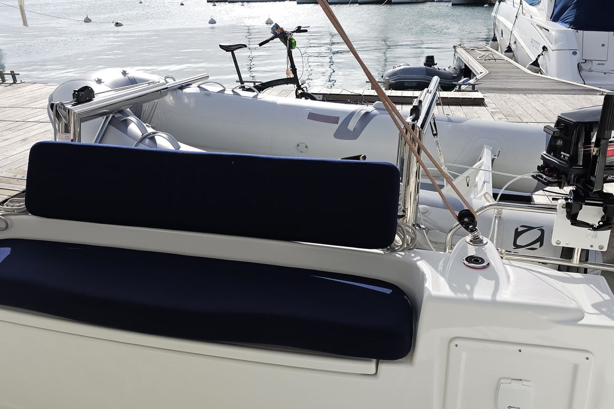 Deck of TI-BO I, a Excess 11 catamaran at Alameda, United States
