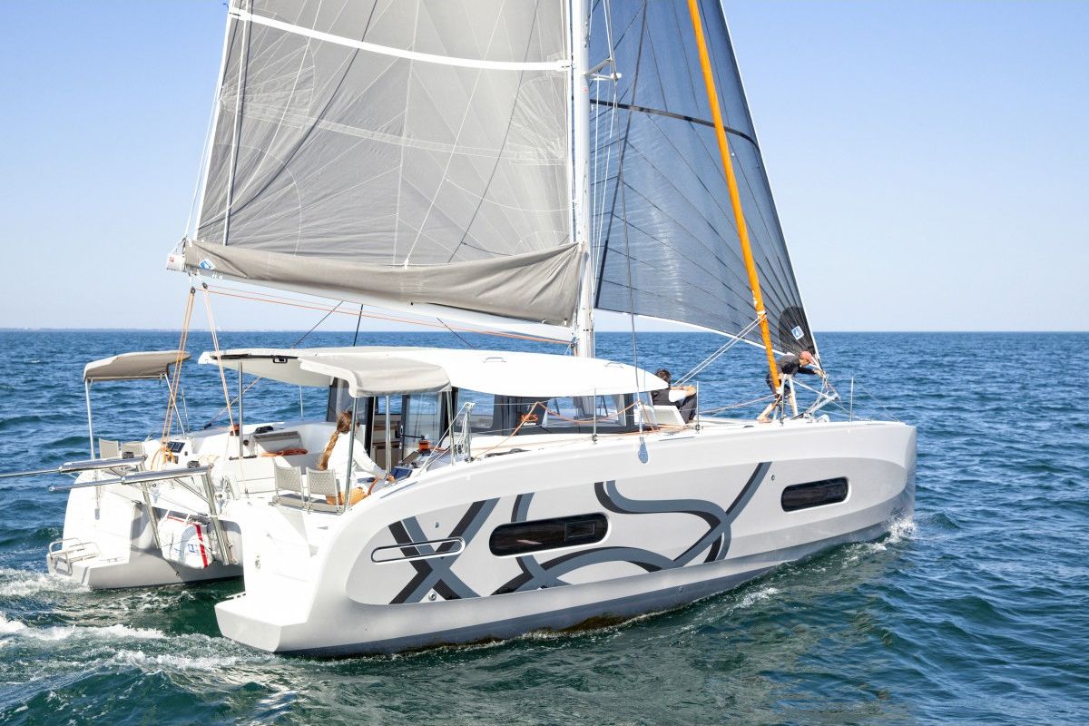 Exterior view of TI-BO I, a Excess 11 catamaran at Alameda, United States