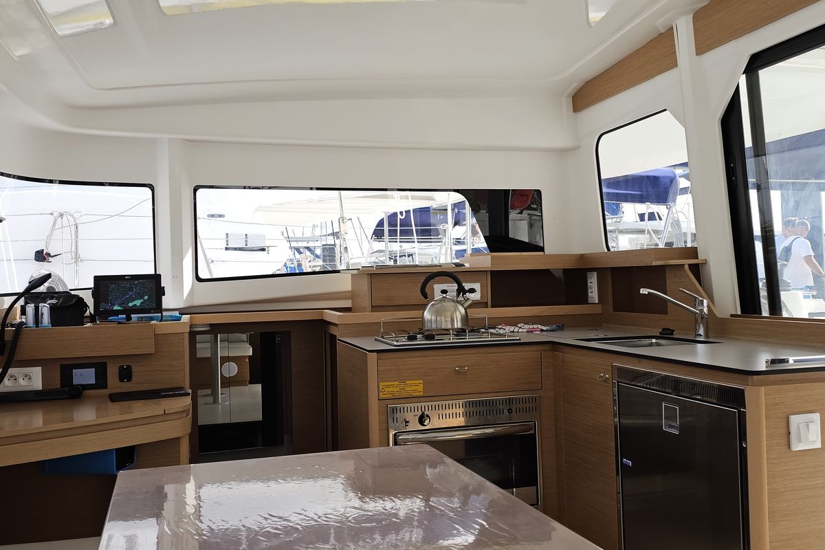 Galley of TI-BO I, a Excess 11 catamaran at Alameda, United States
