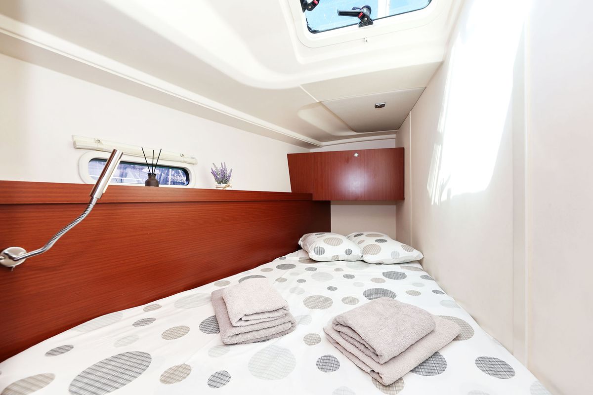Cabin on Audrey, a Hanse Yachts Hanse 455 sailboat at Dubrovnik, Croatia