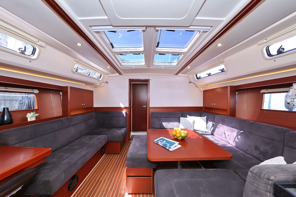 Salon of Audrey, a Hanse Yachts Hanse 455 sailboat at Dubrovnik, Croatia