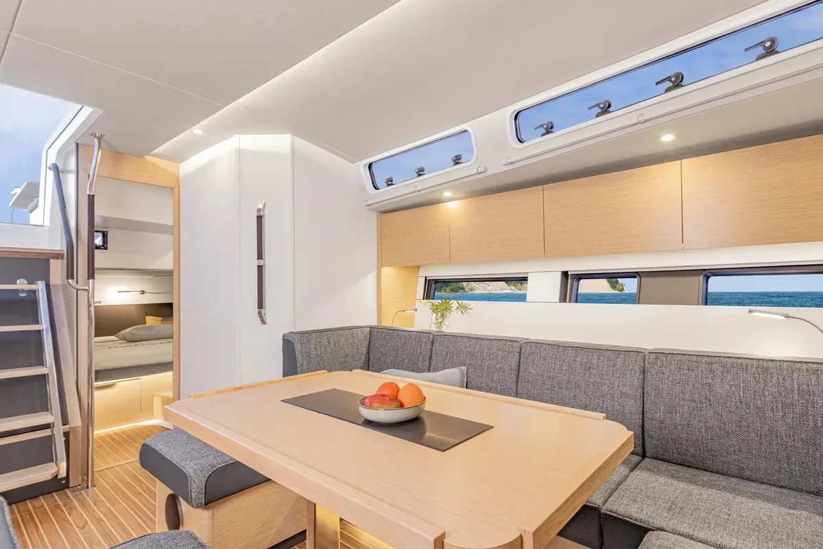 Salon of Sealavie, a Hanse Yachts Hanse 460 sailboat at Municipal Unit of Lefkada, Greece