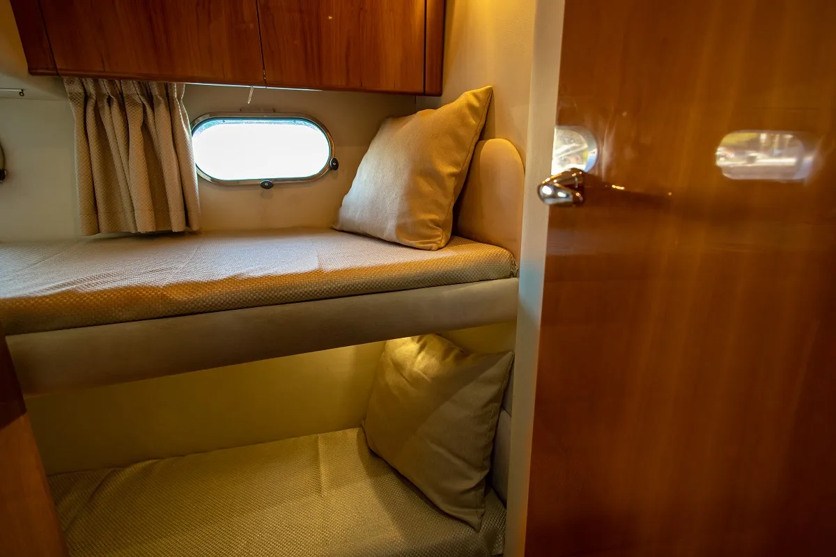 Cabin on Carina, a Princess Yachts Princess 45 motorboat at Athens, Greece