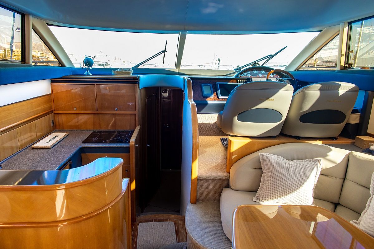 Galley of Carina, a Princess Yachts Princess 45 motorboat at Athens, Greece