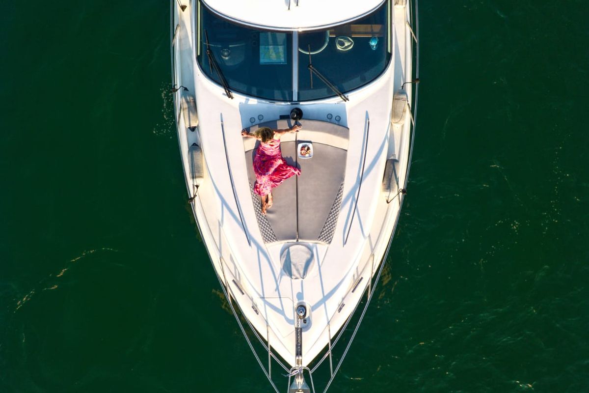 Exterior view of Carina, a Princess Yachts Princess 45 motorboat at Athens, Greece