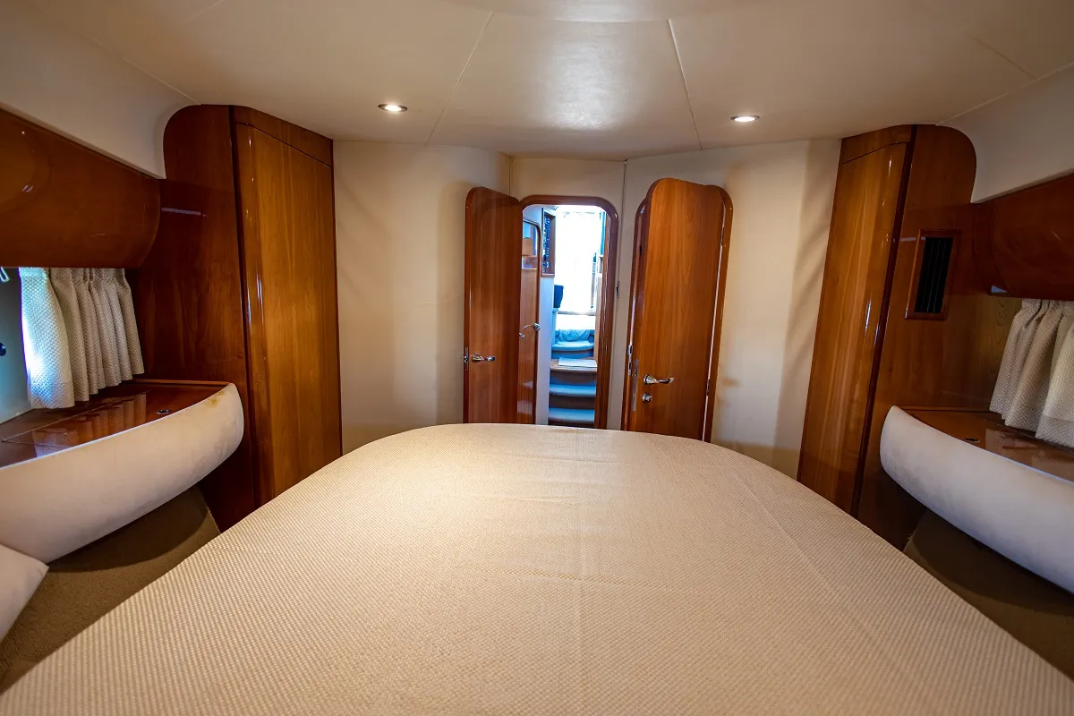 Cabin on Carina, a Princess Yachts Princess 45 motorboat at Athens, Greece
