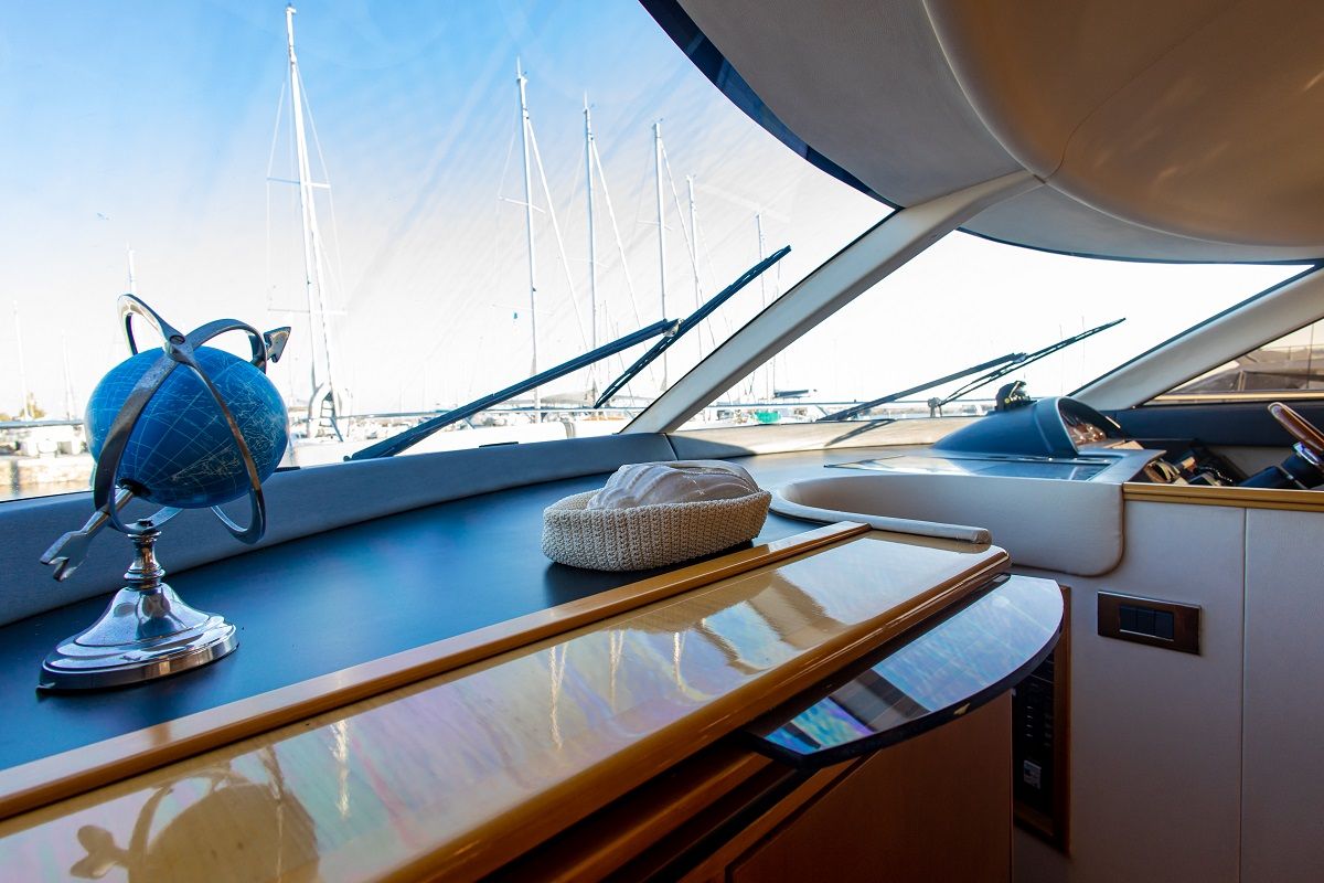 Salon of Carina, a Princess Yachts Princess 45 motorboat at Athens, Greece