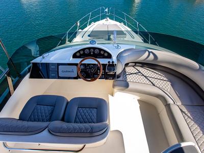 Cockpit of Carina, a Princess Yachts Princess 45 motorboat at Athens, Greece