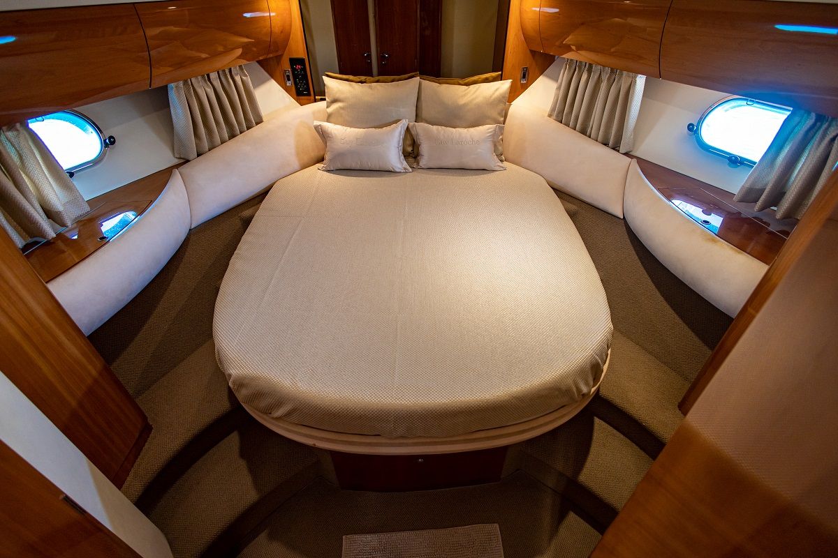 Cabin on Carina, a Princess Yachts Princess 45 motorboat at Athens, Greece