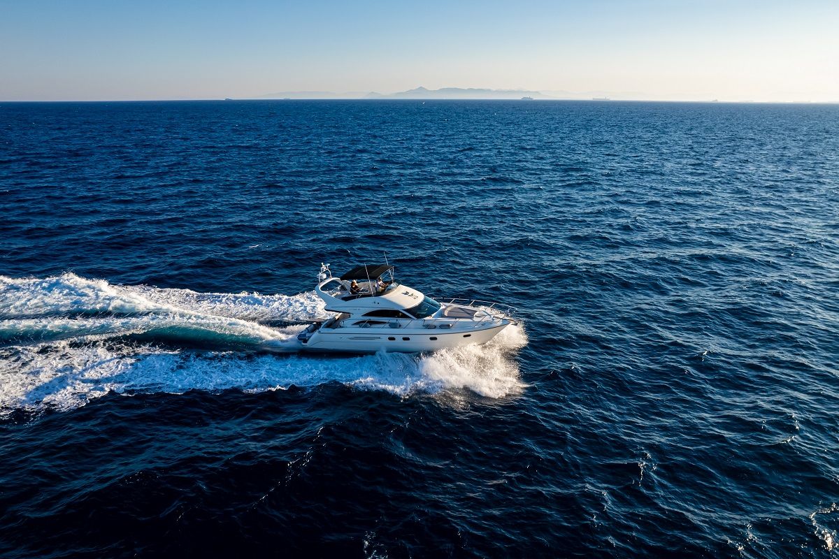 Exterior view of Carina, a Princess Yachts Princess 45 motorboat at Athens, Greece