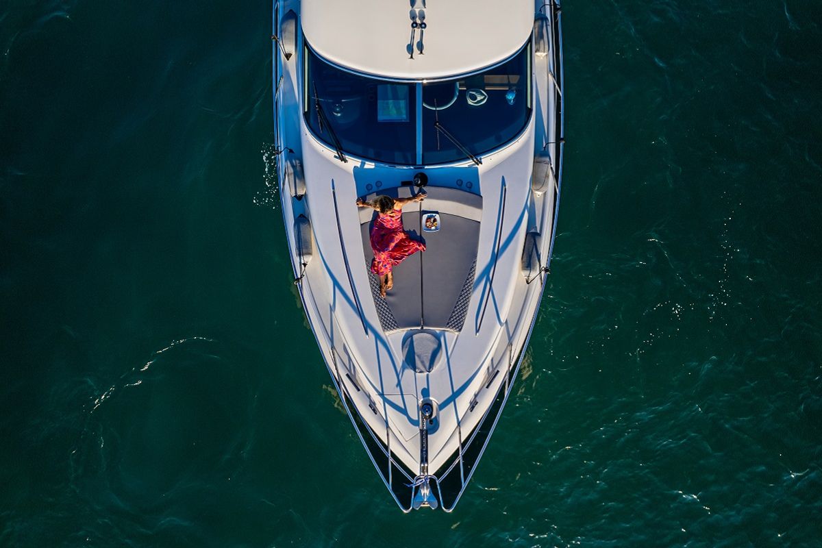 Exterior view of Carina, a Princess Yachts Princess 45 motorboat at Athens, Greece