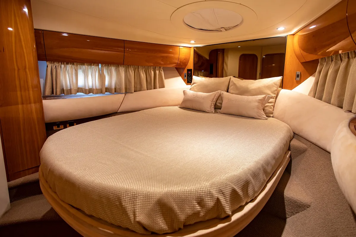 Cabin on Carina, a Princess Yachts Princess 45 motorboat at Athens, Greece