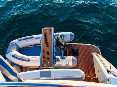 Deck of Carina, a Princess Yachts Princess 45 motorboat at Athens, Greece
