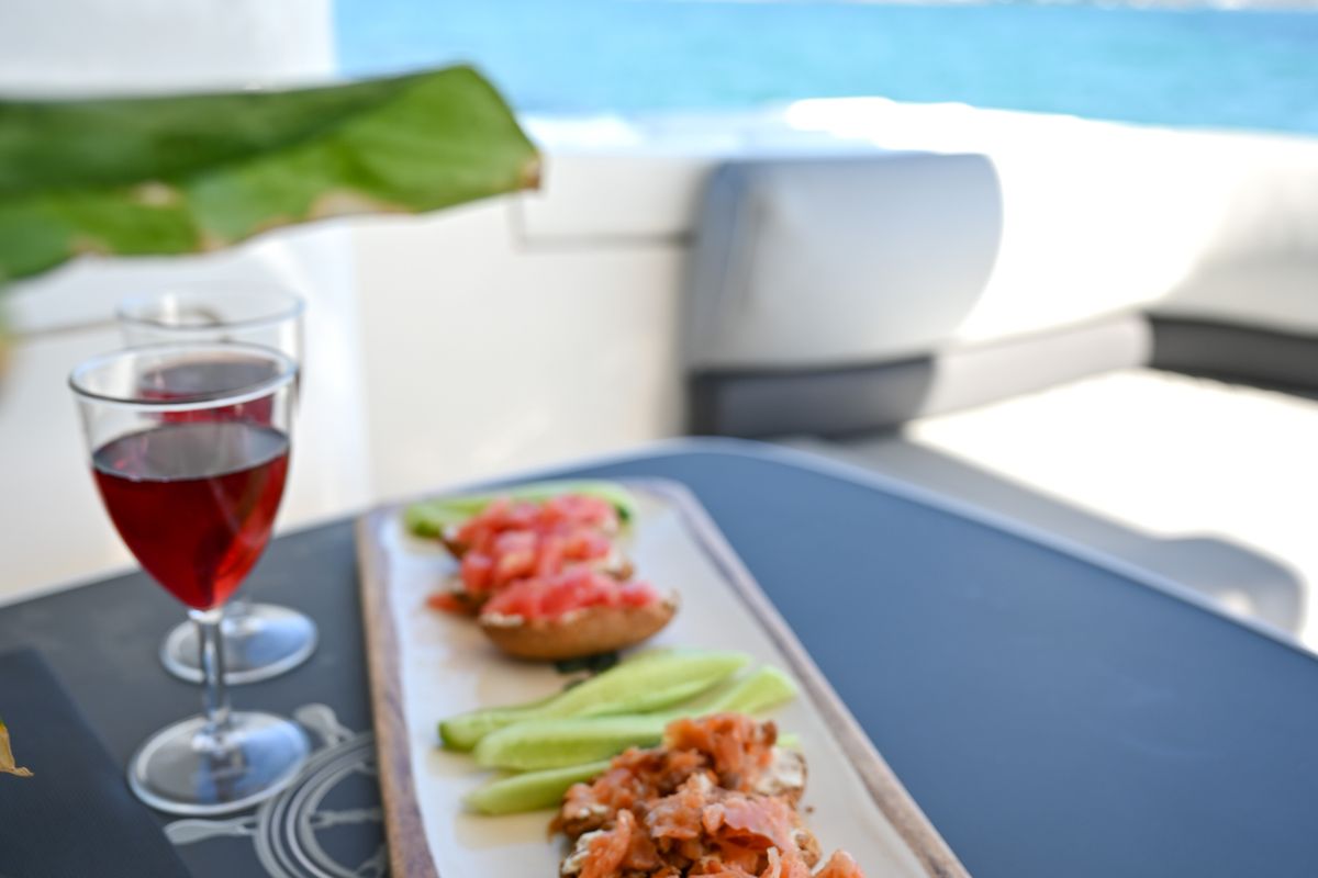 Deck of Carina, a Princess Yachts Princess 45 motorboat at Athens, Greece