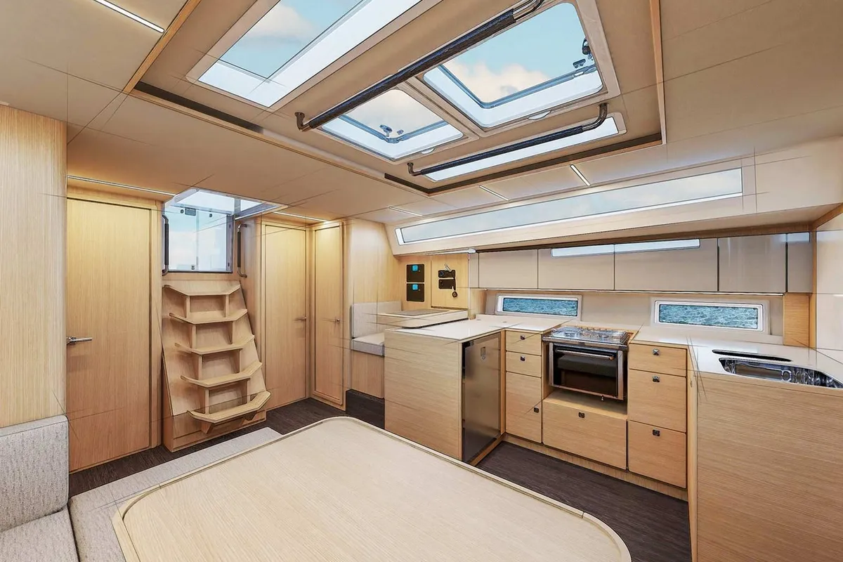 Galley of Felicia, a Bavaria C46 sailboat at Fethiye, Turkey