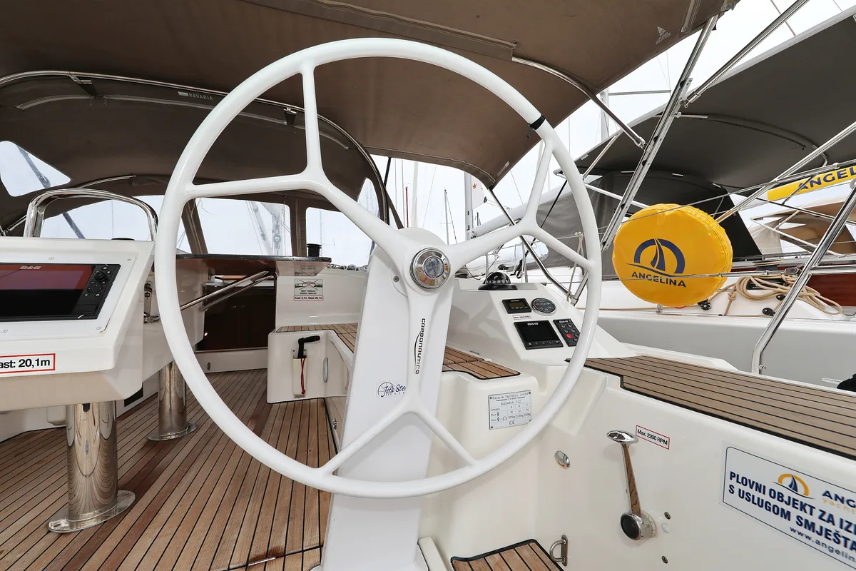 Cockpit of Maupiti, a Bavaria C42 sailboat at Grad Biograd na Moru, Croatia