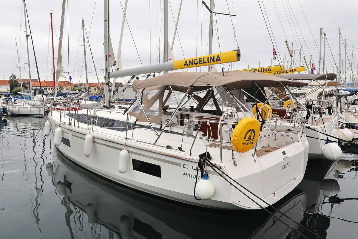 Exterior view of Maupiti, a Bavaria C42 sailboat at Grad Biograd na Moru, Croatia