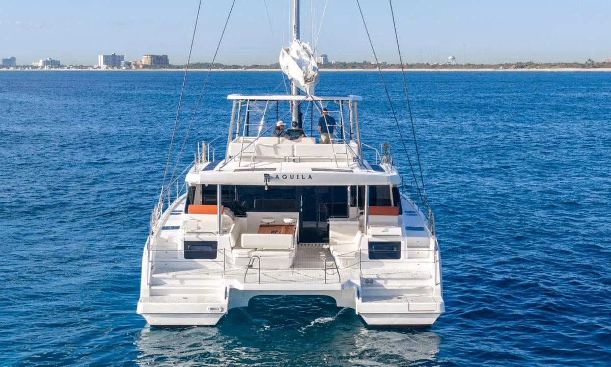 Salon of Renegade, a Aquila Yachts Aquila 50 Sail catamaran at Parham Town, British Virgin Islands