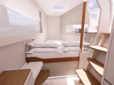 Cabin on Renegade, a Aquila Yachts Aquila 50 Sail catamaran at Parham Town, British Virgin Islands