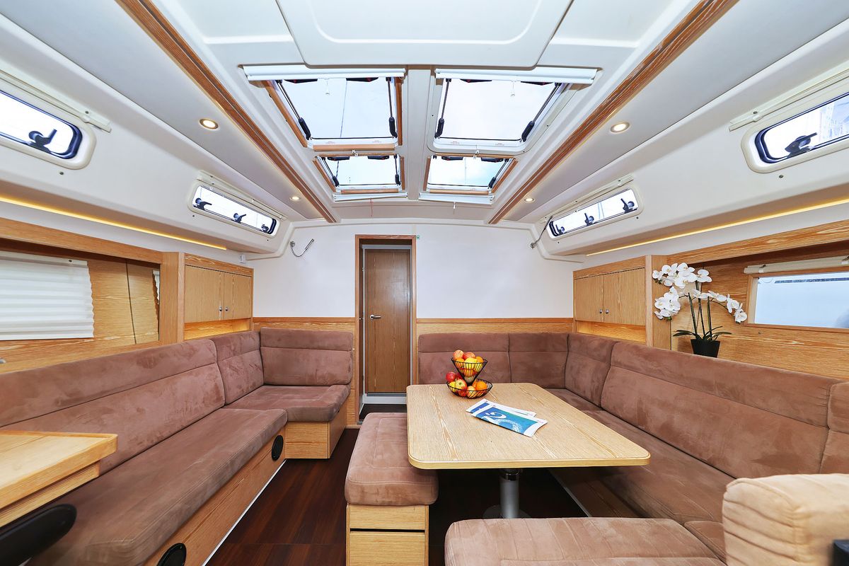 Salon of Seaway, a Hanse Yachts Hanse 455 sailboat at Grad Biograd na Moru, Croatia