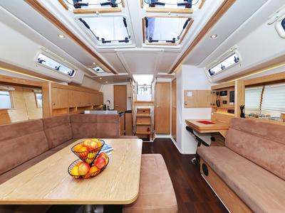 Salon of Seaway, a Hanse Yachts Hanse 455 sailboat at Grad Biograd na Moru, Croatia