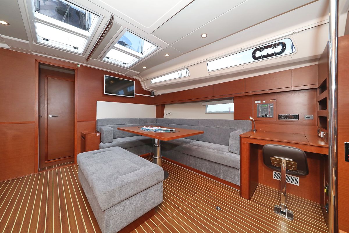 Salon of Cosmopolitan, a Hanse Yachts Hanse 508 sailboat at Grad Biograd na Moru, Croatia