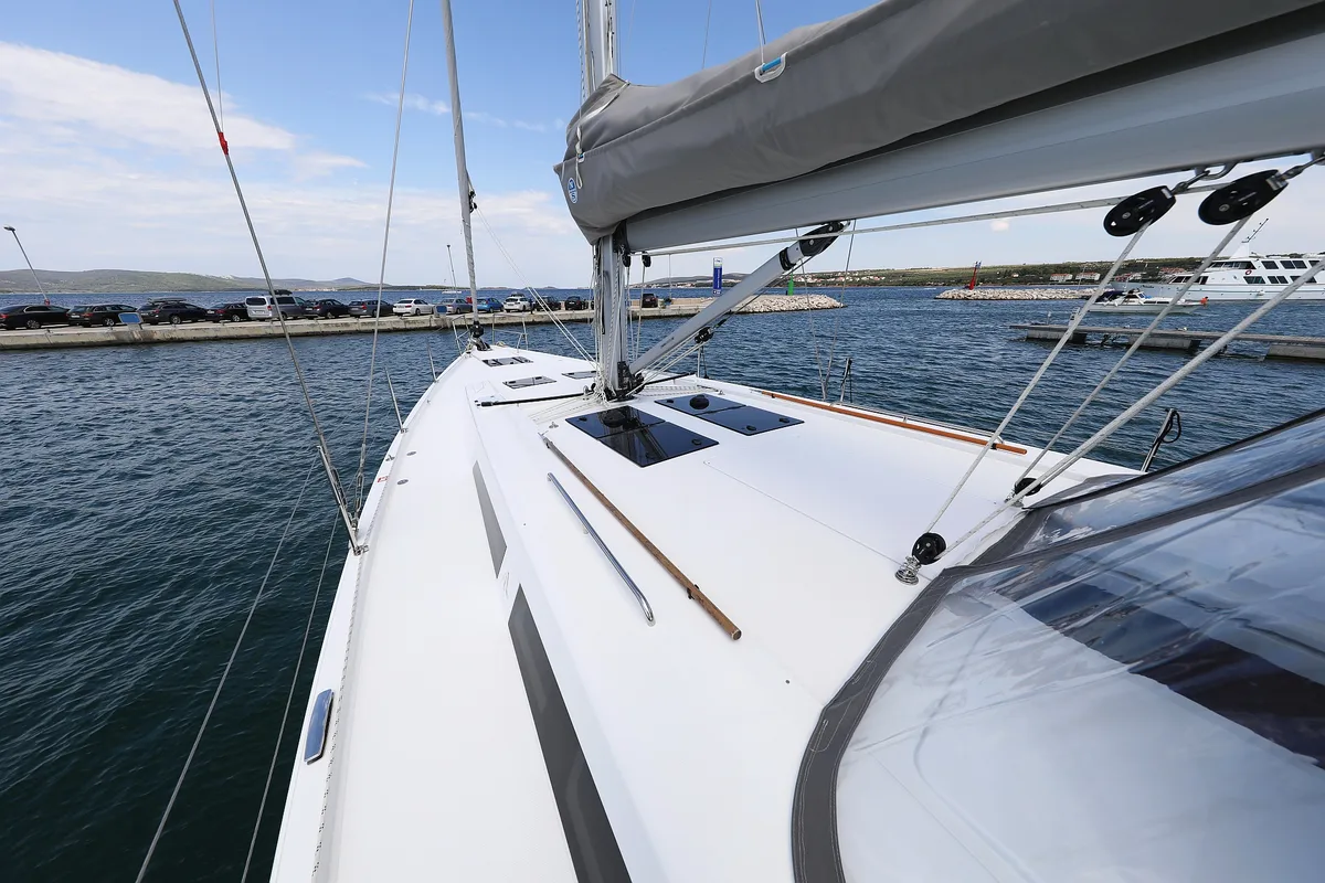 Galley of Cosmopolitan, a Hanse Yachts Hanse 508 sailboat at Grad Biograd na Moru, Croatia