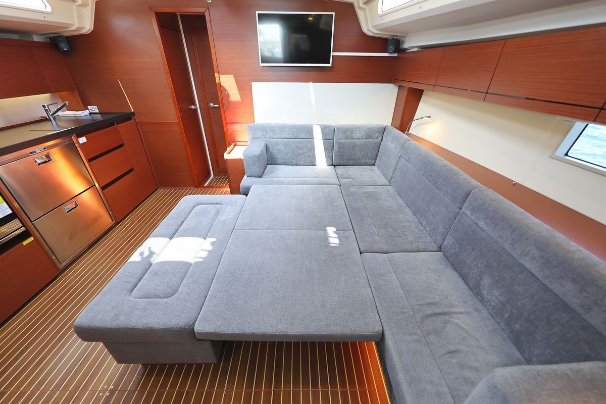 Head on Cosmopolitan, a Hanse Yachts Hanse 508 sailboat at Grad Biograd na Moru, Croatia