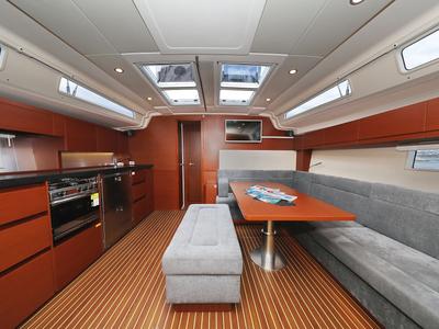 Salon of Cosmopolitan, a Hanse Yachts Hanse 508 sailboat at Grad Biograd na Moru, Croatia